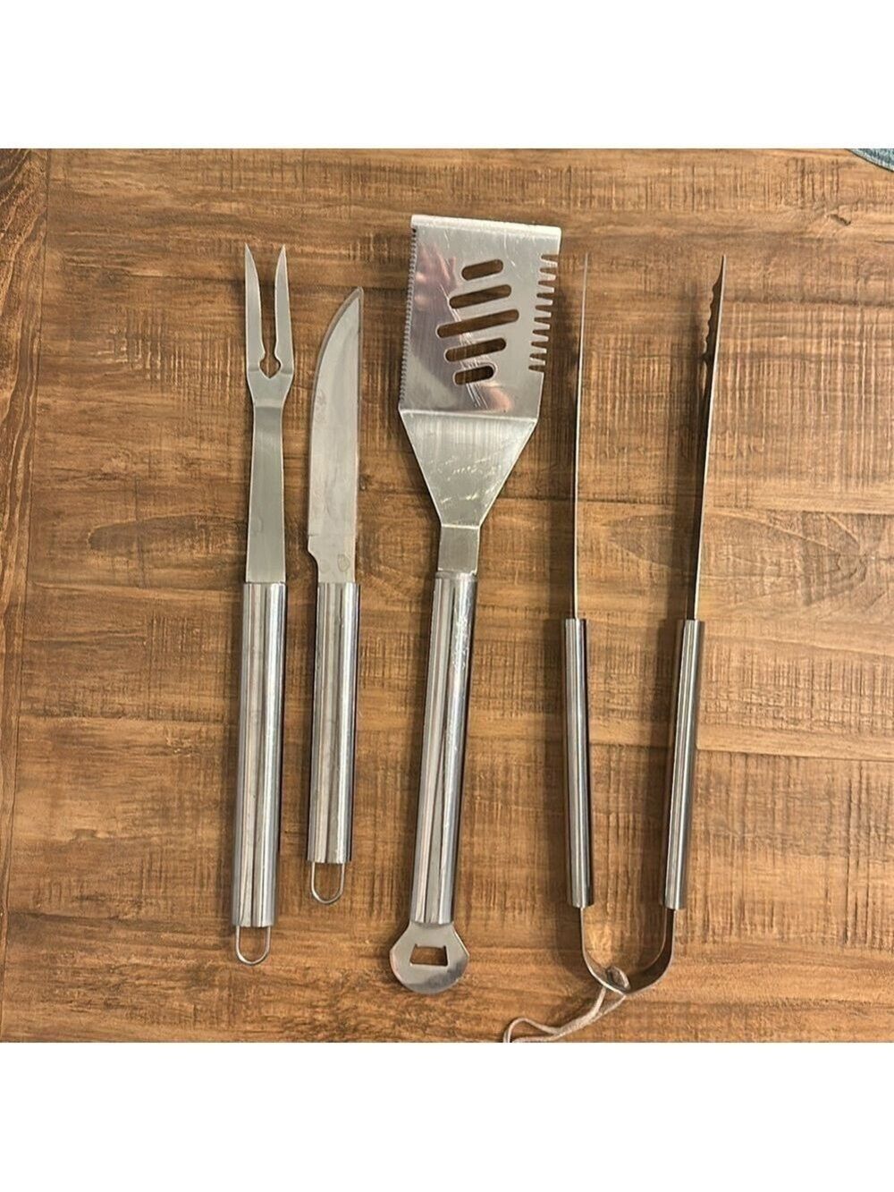 8 Piece Stainless BBQ Tool Set - Heavy Duty